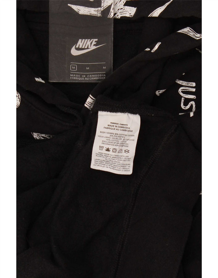 Nike Pull à capuche graphique en coton noir moyen pour homme