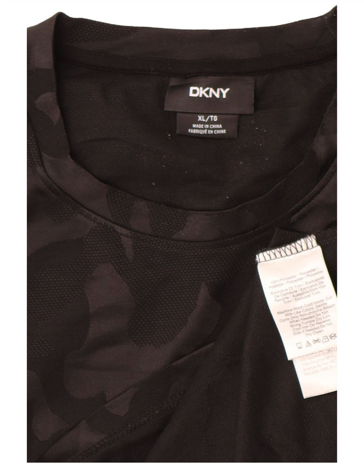 DKNY T-Shirt Homme Top XL Noir Camouflage Polyester