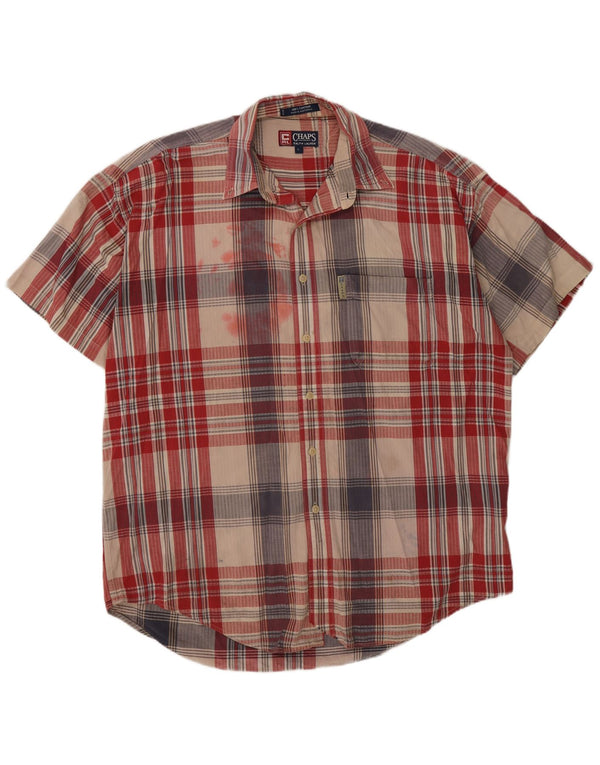 Chaps Ralph Lauren Chemise à manches courtes pour hommes Grand coton à carreaux rouge