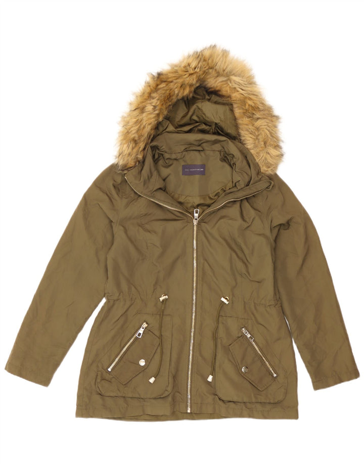 Marks & Spencer Veste de pluie surdimensionnée à capuche pour femme UK 8 Small Kaki