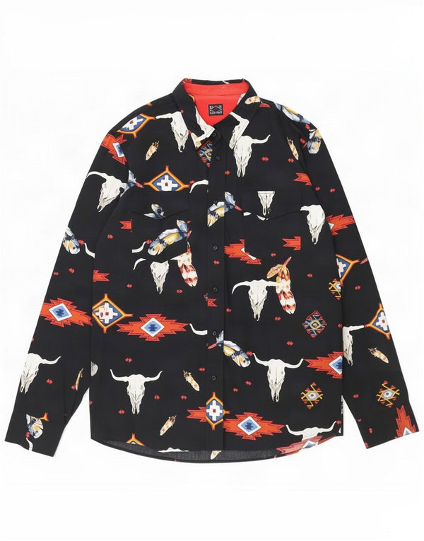 Allen Solly Chemise graphique pour homme XL Coton noir