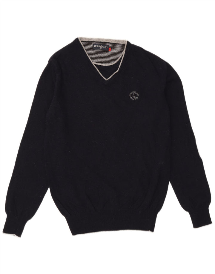 Henri Lloyd Pull col V pour homme en laine noire moyenne