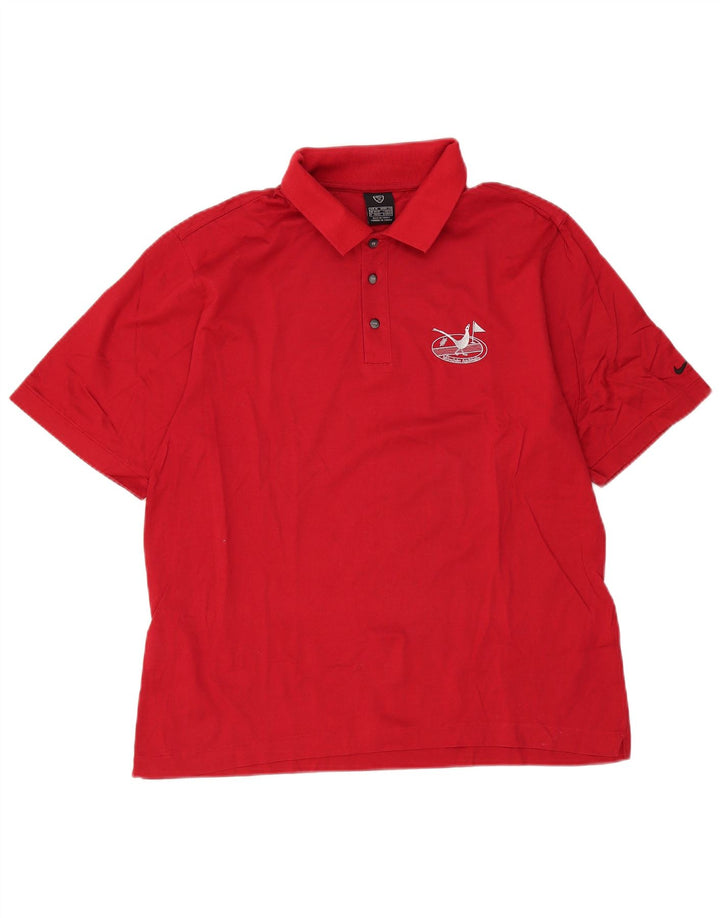 Nike Polo Homme UK 39/41 Rouge Moyen Coton