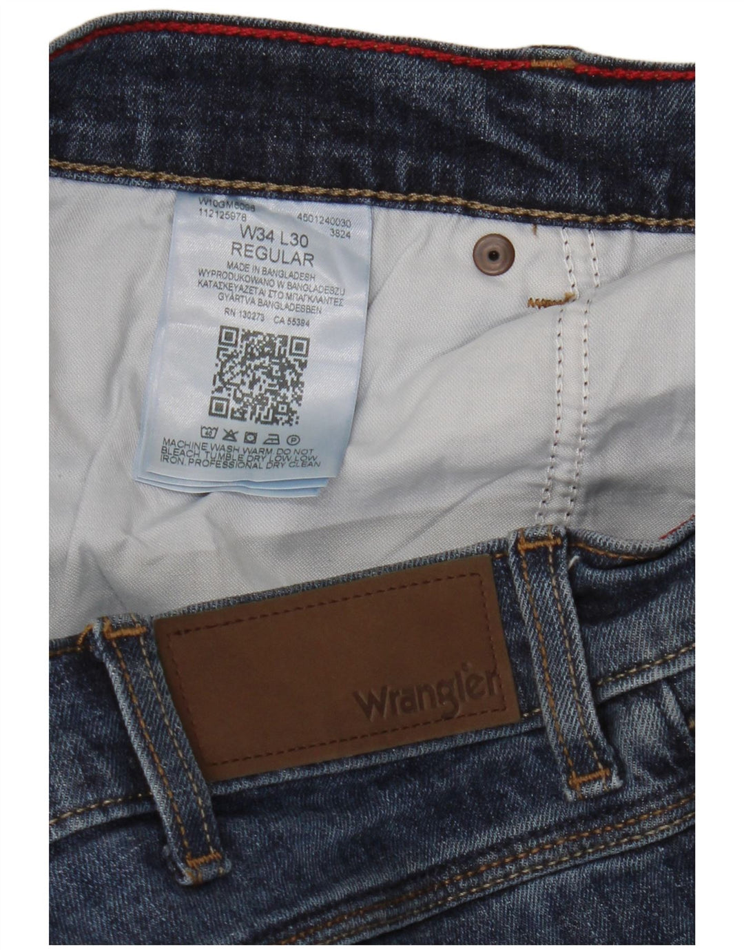 Wrangler Jean droit régulier pour hommes W34 L30 bleu coton