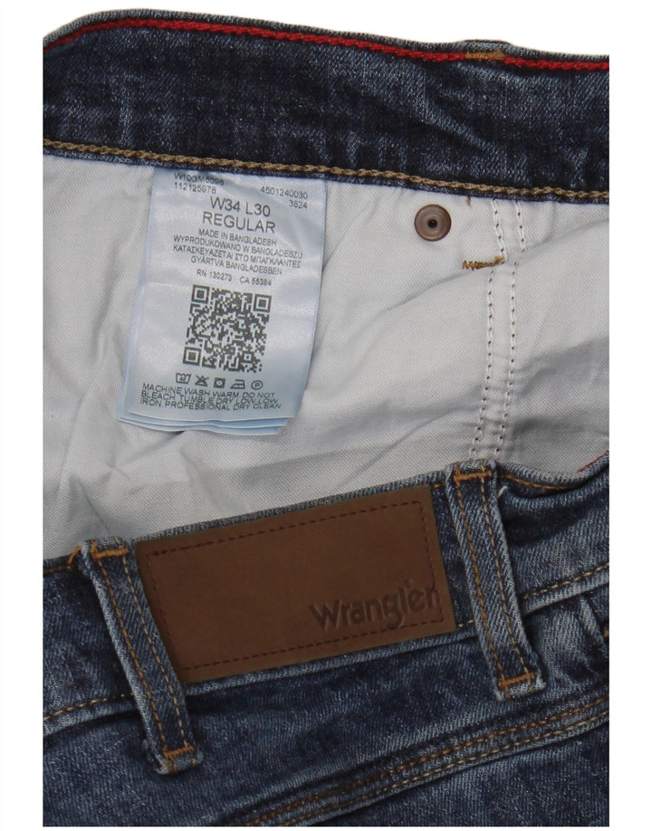 Wrangler Jean droit régulier pour hommes W34 L30 bleu coton