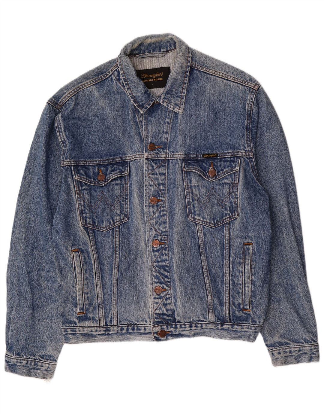 WRANGLER Veste en jean pour homme UK 40 Large Bleu Coton