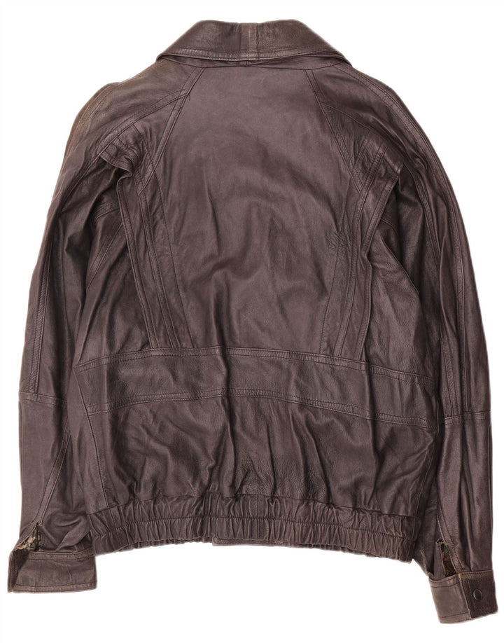 veste en cuir homme vintage UK 40 Grand cuir brun
