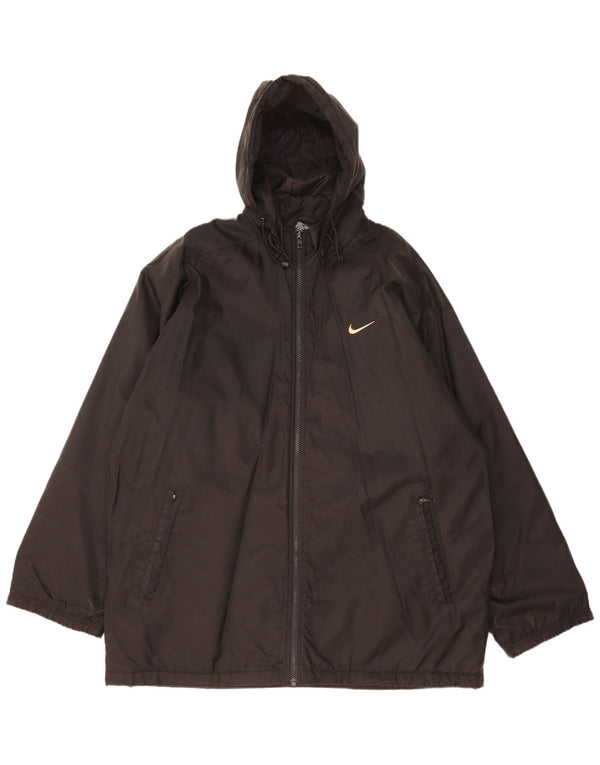 Nike Veste coupe-vent à capuche graphique pour homme UK 42/44 Large Noir Polyester