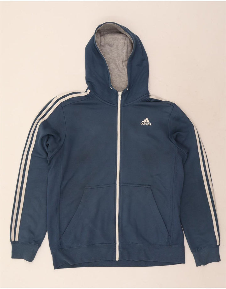 Adidas Hommes Climalite Zip Sweat À Capuche Grand Bleu Marine Polyester