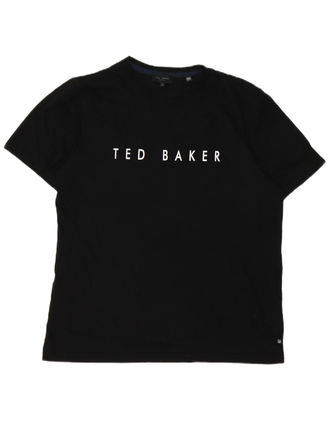 Ted Baker T-Shirt graphique pour hommes taille 4 grand coton noir