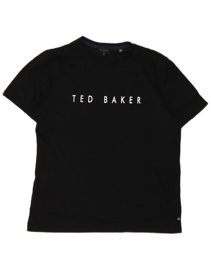 Ted Baker T-Shirt graphique pour hommes taille 4 grand coton noir