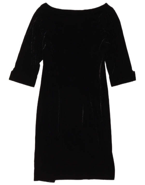 Blunauta Womens Velour 3/4 Sleeve Sheath Dress IT 44 Medium Black Viscose