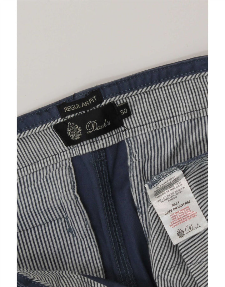 Dack's Short Chino Coupe Regular Homme IT 50 Large W34 Bleu Coton
