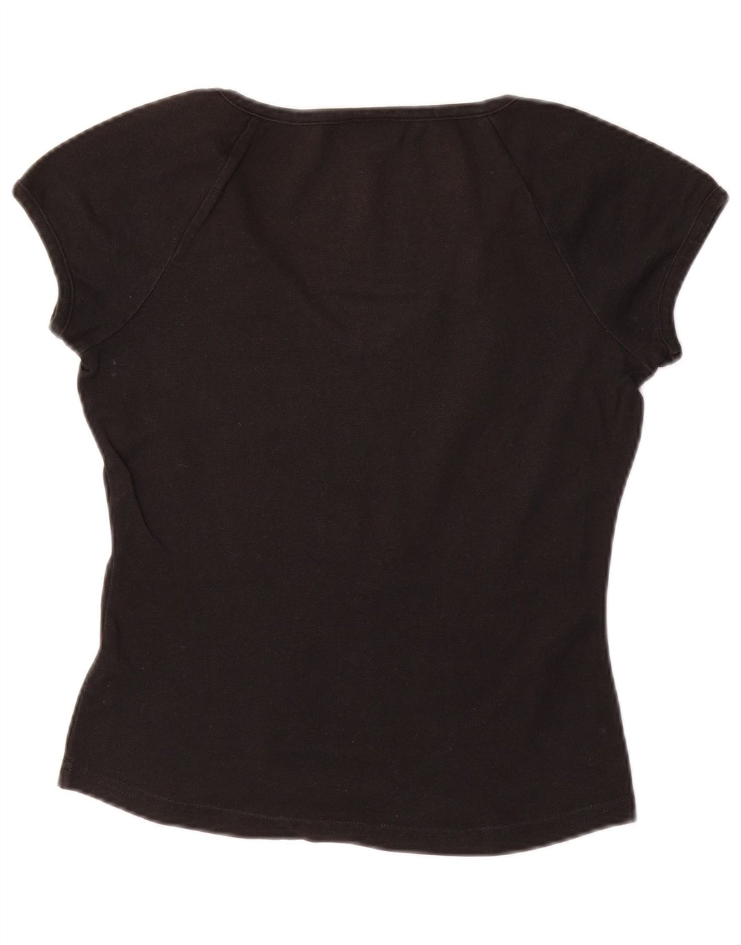 LACOSTE T-Shirt Femme Top Taille 38 Moyen Noir Coton