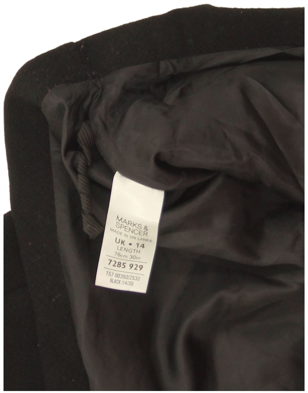 Marks & Spencer Jupe trapèze pour femme UK 14 Large W32 Noir Polyester
