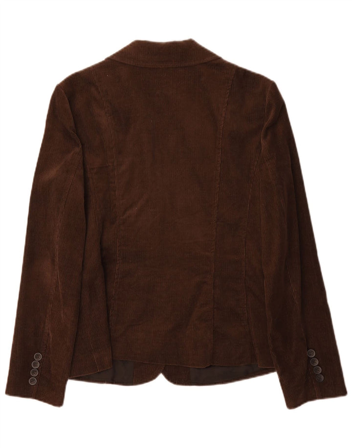 Zara Veste blazer en velours côtelé à 3 boutons pour femme UK 14 Grand coton marron
