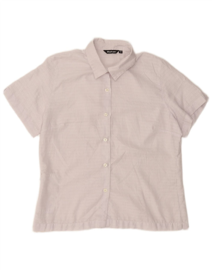 Rohan Chemisier à manches courtes pour femme UK 44 en polyester à carreaux blancs moyens