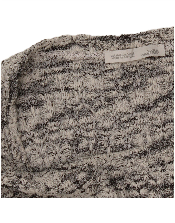 Zara Pull surdimensionné à col bateau pour femme UK 14 Gris moyen