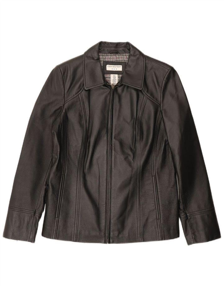 Covington Veste en cuir pour femme UK 14 Cuir noir moyen