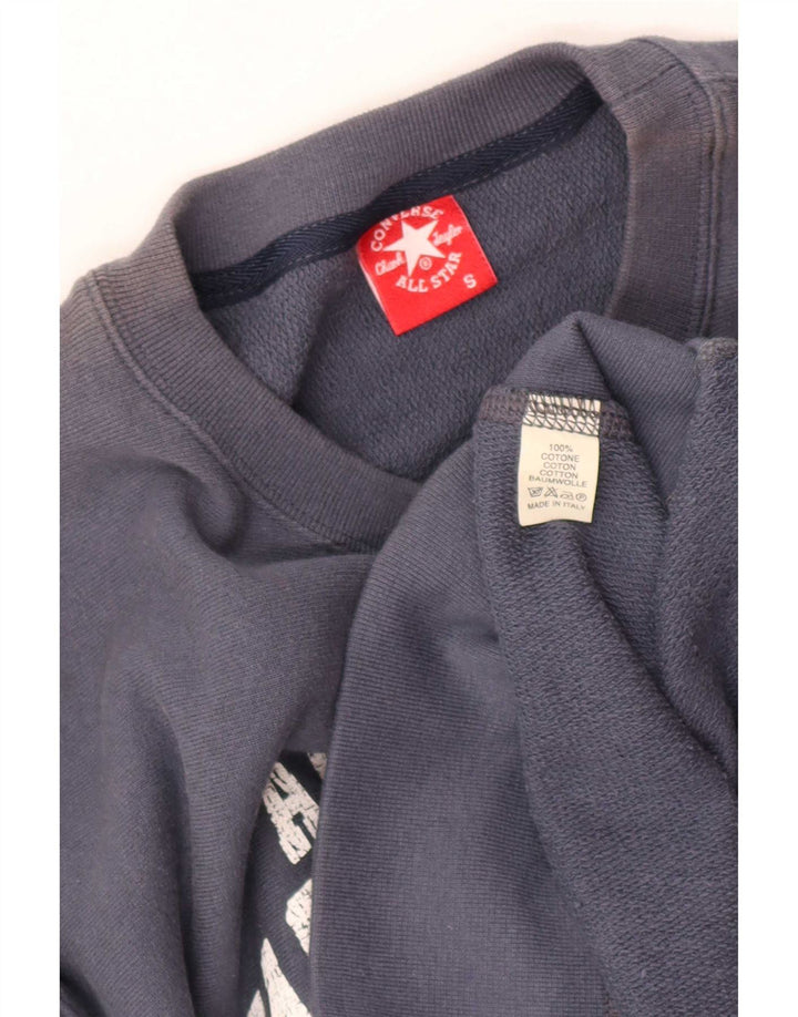 Converse Mens Graphic Sweatshirt Jumper Small Navy Blue Cotton
