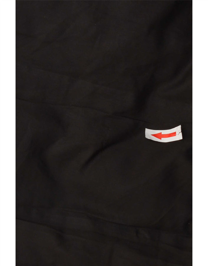 Zara Gilet rembourré à capuche long pour femme UK 14 Medium Noir Polyester