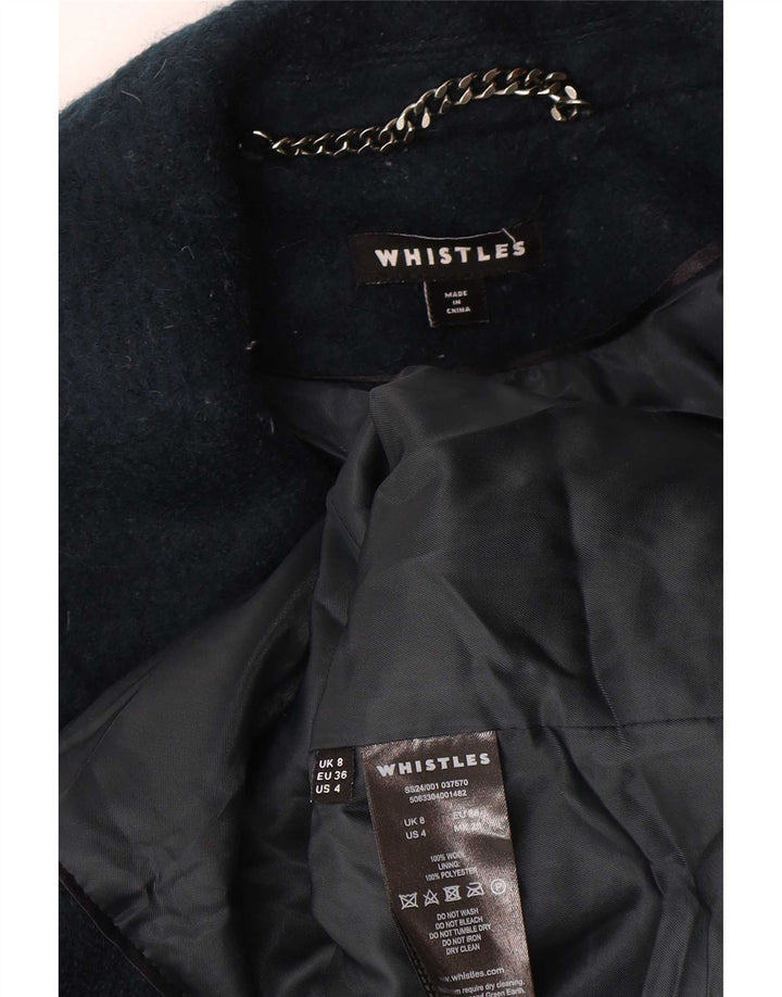 Whistles Manteau surdimensionné pour femme UK 8 Petite laine bleu marine