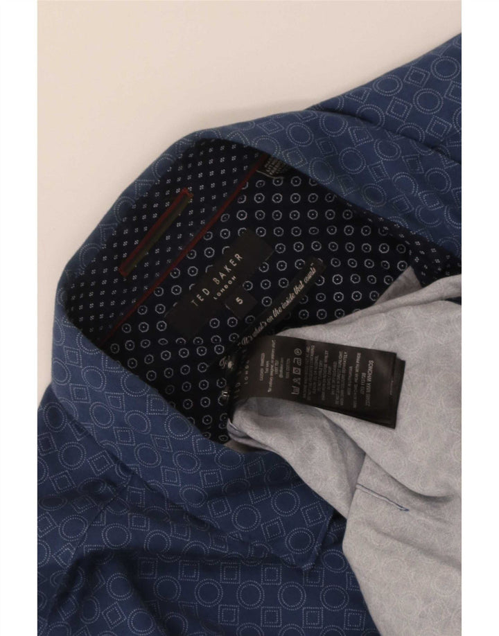 Ted Baker Chemise Homme Taille 5 XL Bleu Géométrique Coton