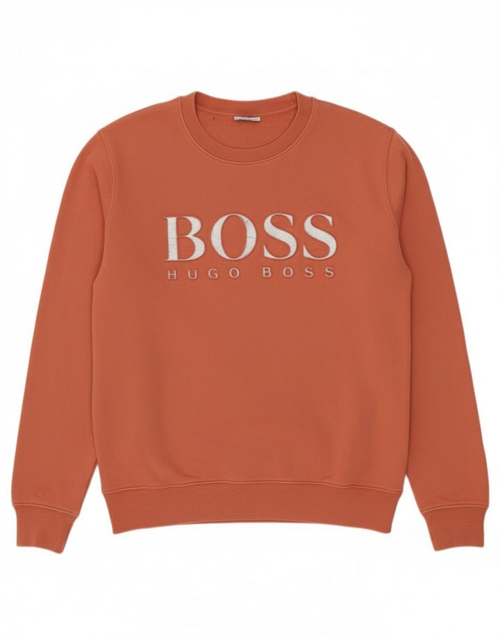 Hugo Boss Sweat-shirt graphique pour femme UK 12 Orange moyen
