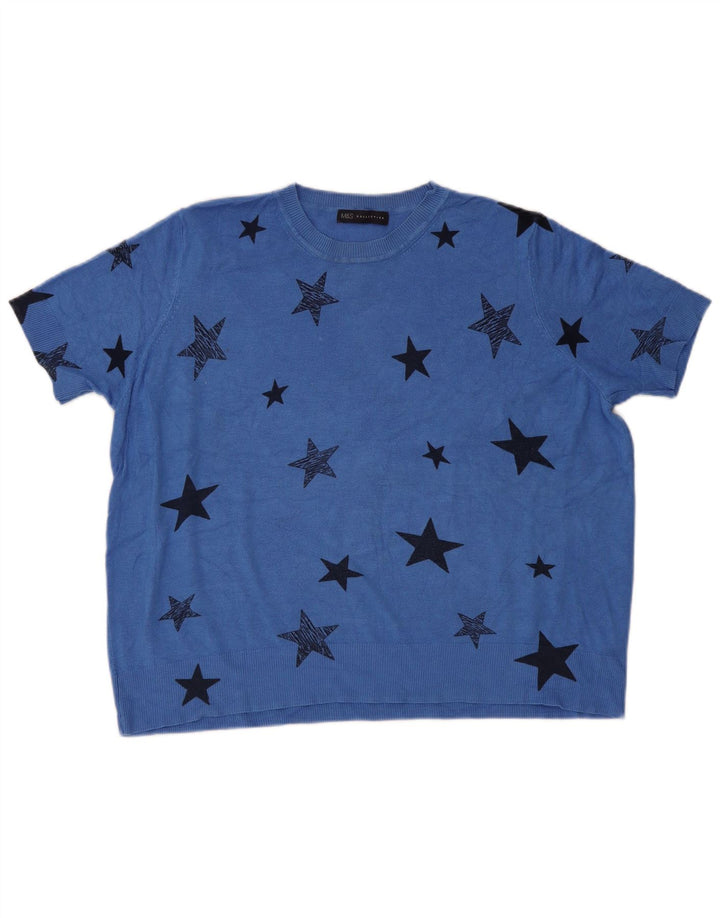 Marks & Spencer Pull à col rond pour femme Motif abstrait UK 20 2XL