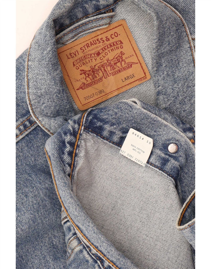 Levi's Veste en jean pour homme UK 40 Large Bleu Coton