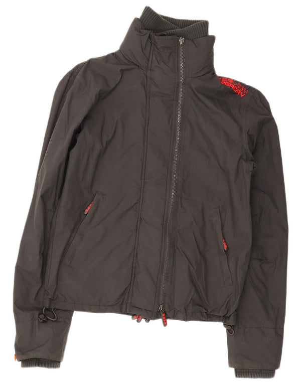Superdry Mens Graphic Windbreaker Jacket UK 36 Small Grey Nylon