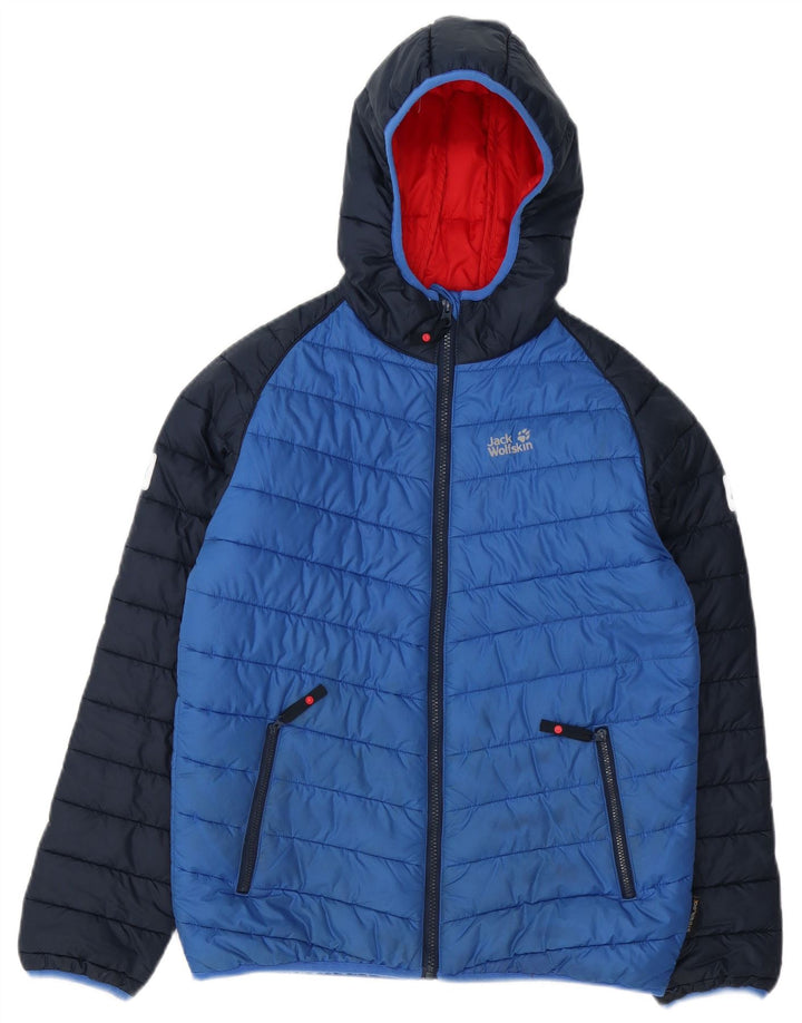 Jack Wolfskin Veste matelassée à capuche garçon 13-14 ans Bleu Polyester