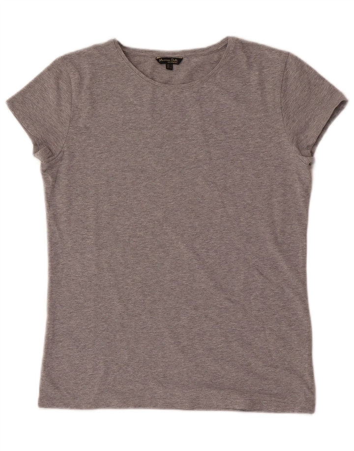 Massimo Dutti T-Shirt Femme Top UK 14 Large Gris Moucheté