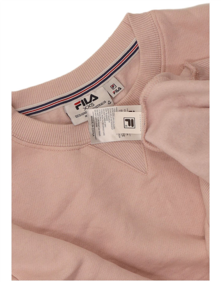 Fila Sweat-shirt surdimensionné pour femme UK 2 2XS Rose Coton