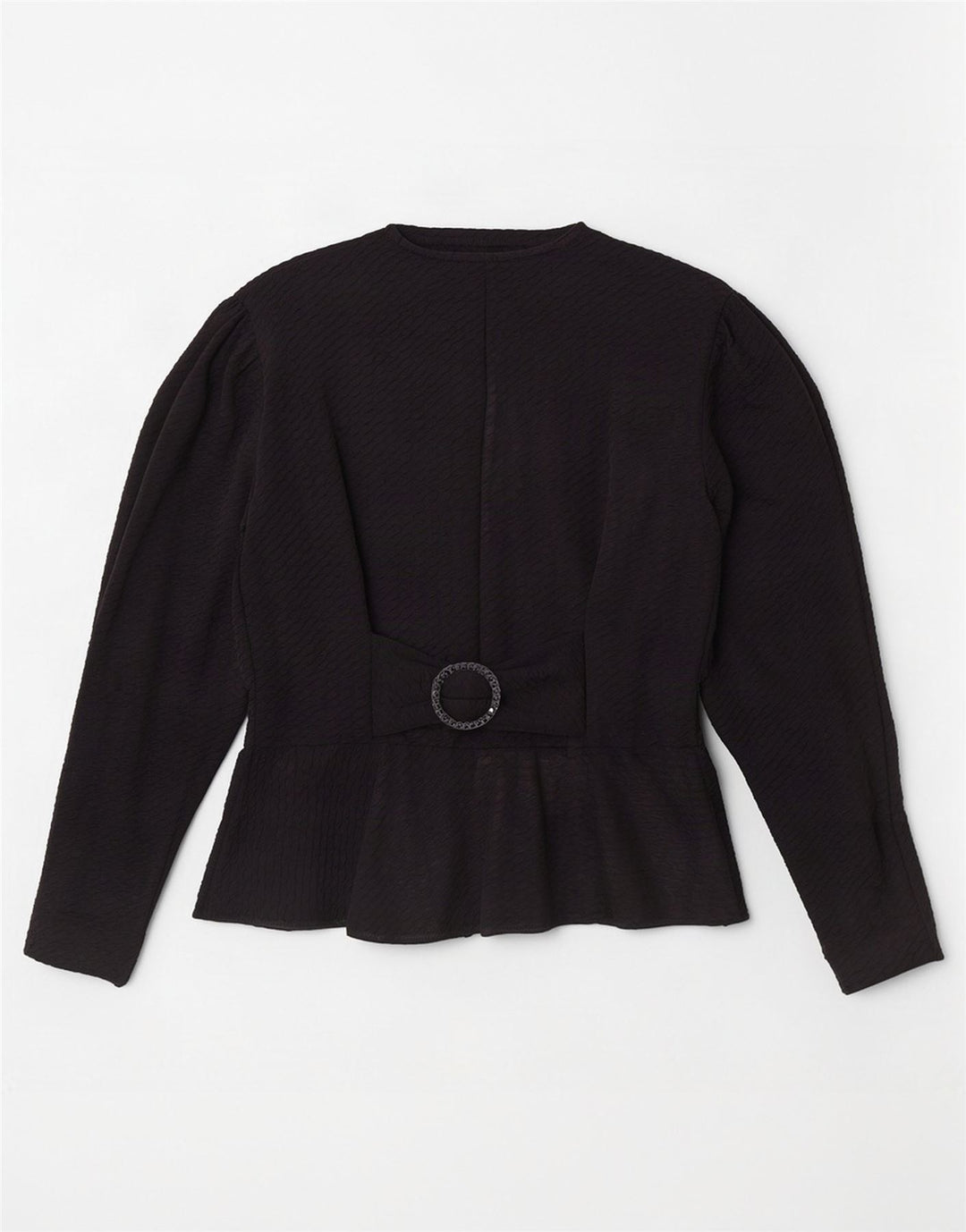 vintage Femme Chemise Blouse UK 12 Moyen Noir
