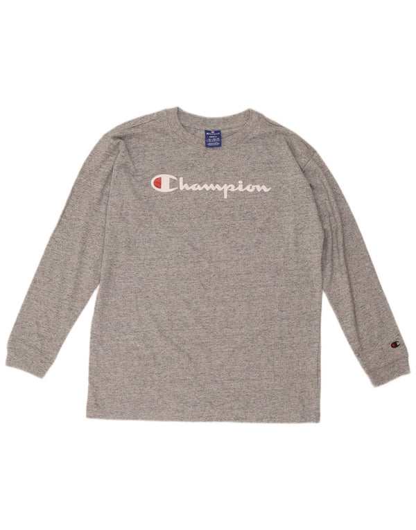 Champion Haut graphique à manches longues pour homme en coton moucheté gris petit