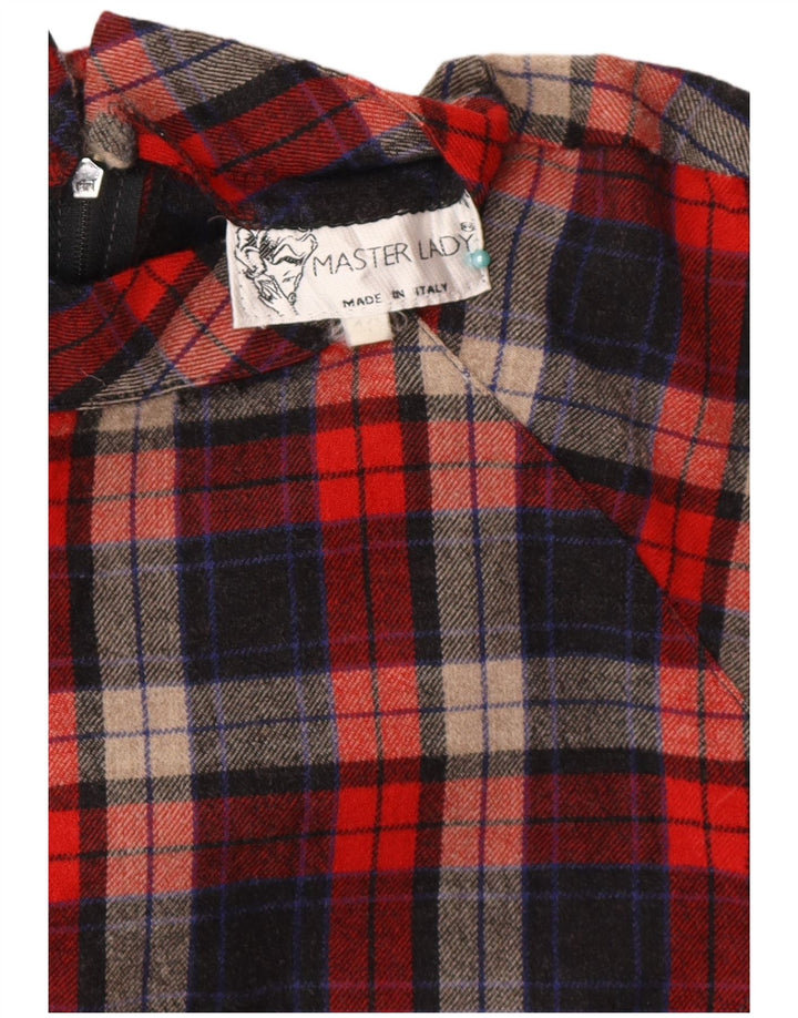 robe droite à manches longues vintage pour femmes IT 46 Grand chèque rouge
