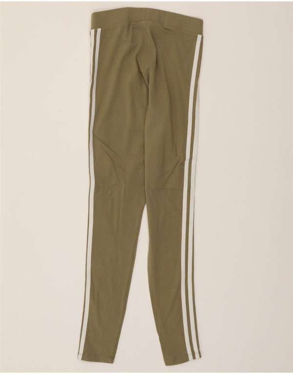 Adidas Leggings Femme UK 8 Petit Kaki Coton