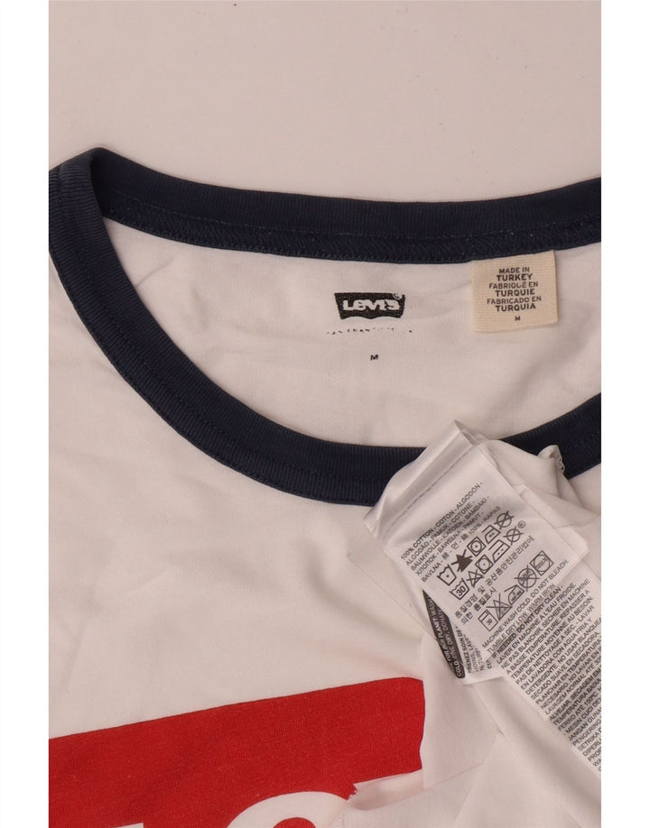 LEVI'S T-Shirt Graphique Homme Blanc Moyen Coton Classique