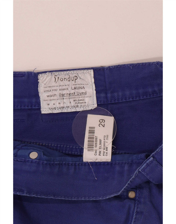 Dondup Short en jean coupe régulière pour femme UK 12 Medium W29 Bleu Coton