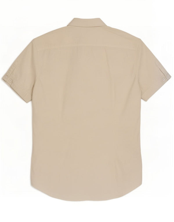 Benetton Chemise à manches courtes pour femme UK 14 Coton blanc moyen