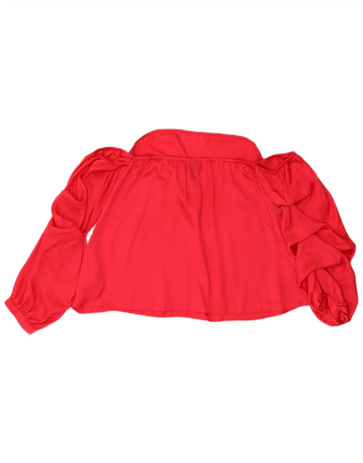 Lipsy Haut à épaules dénudées pour femme UK 10 Small Rouge Polyester