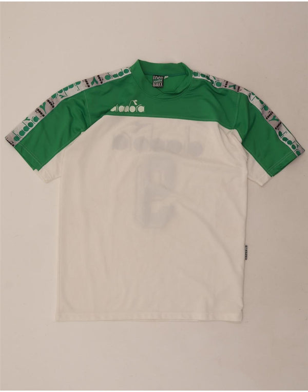 Diadora T-shirt graphique pour hommes XL Blanc Colorblock Polyester