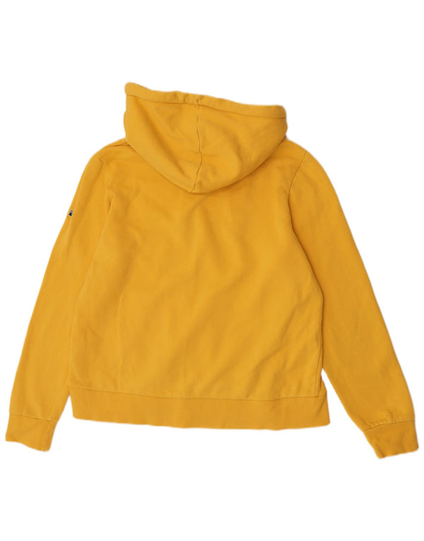 Superdry Womens Graphic Hoodie Jumper UK 16 Large Yellow Cotton