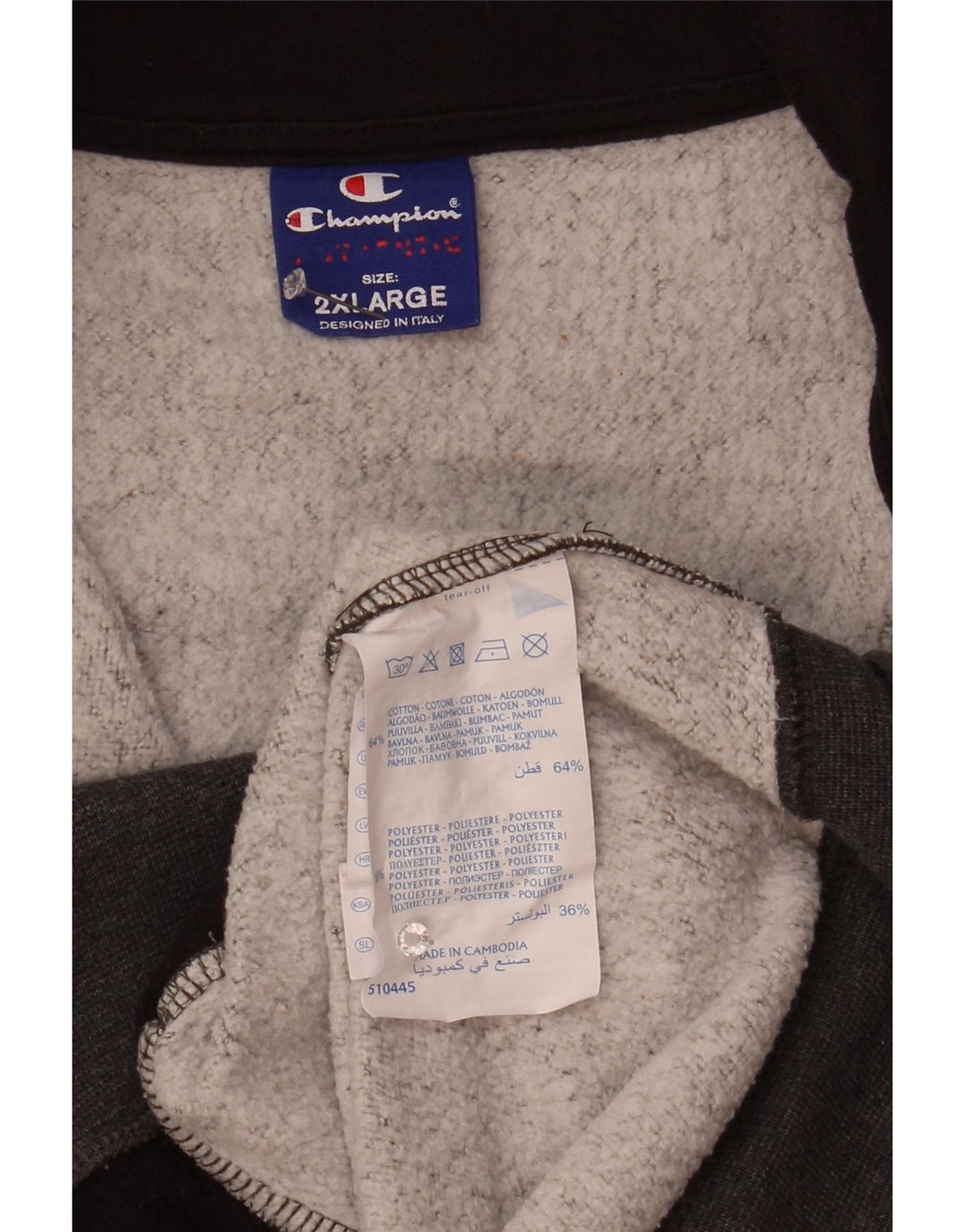 Champion Veste de survêtement pour homme 2XL Gris chiné en coton