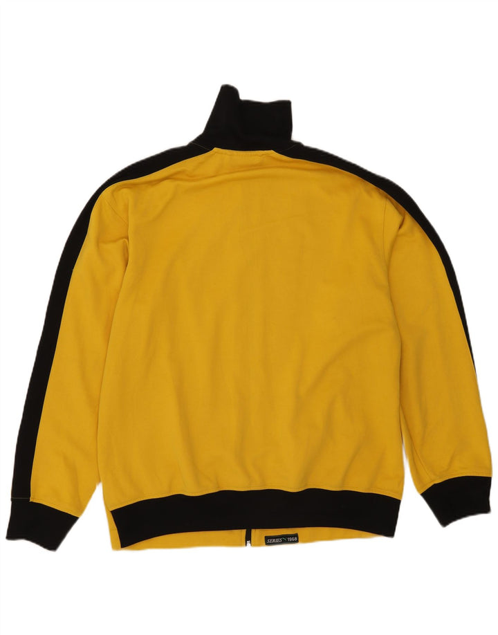 Puma Veste de survêtement pour homme Large Jaune Colorblock Polyester