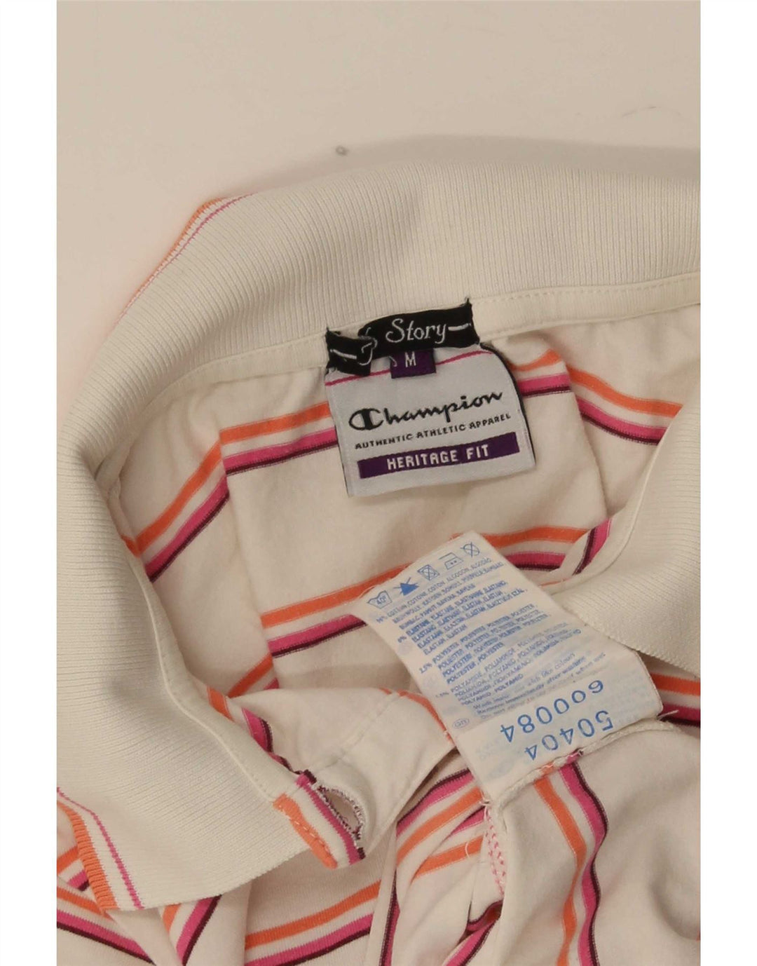 Champion Polo Femme UK 12 Coton Rayé Blanc Moyen