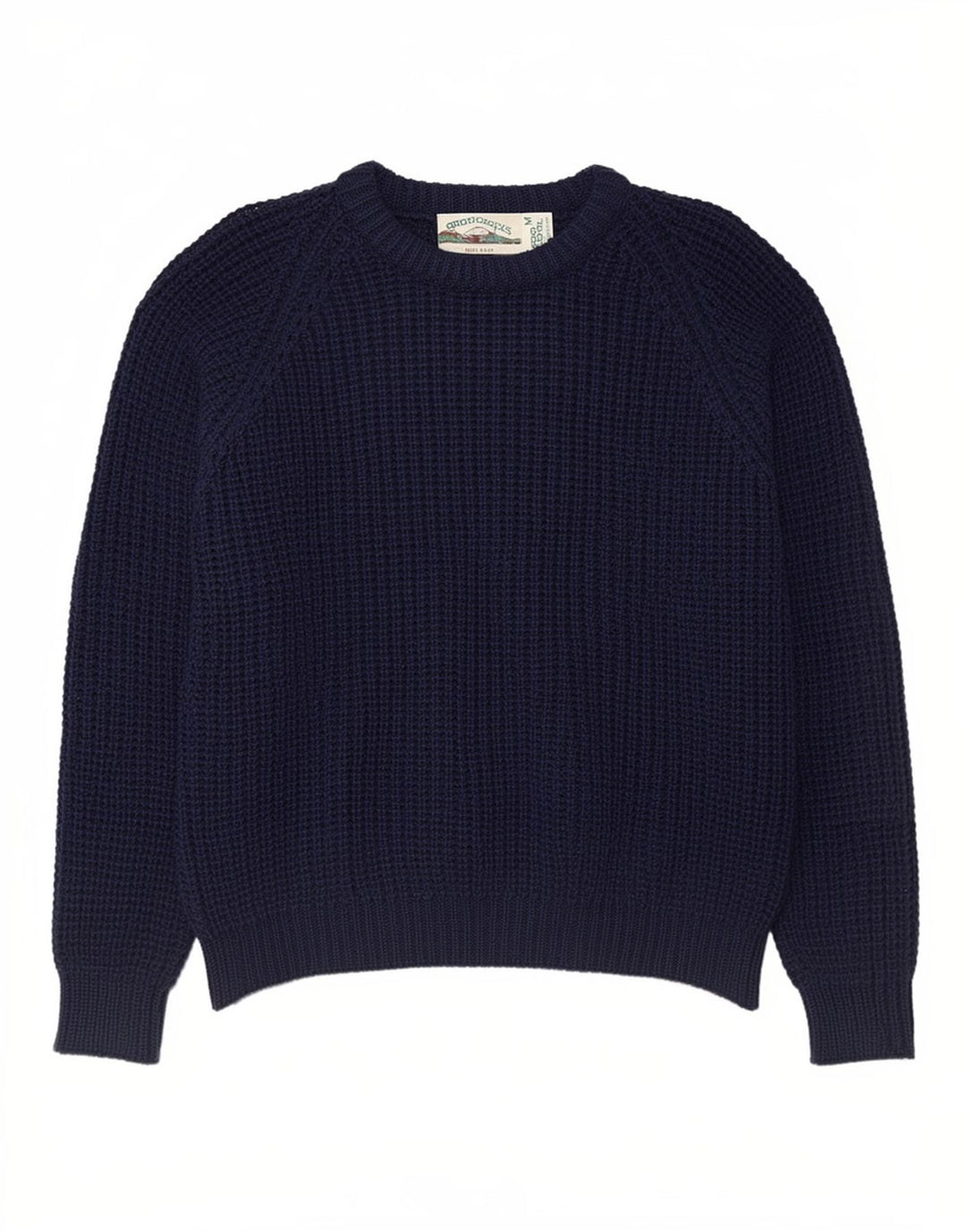 Aran Crafts Pull à col rond pour homme en laine bleu marine moyen
