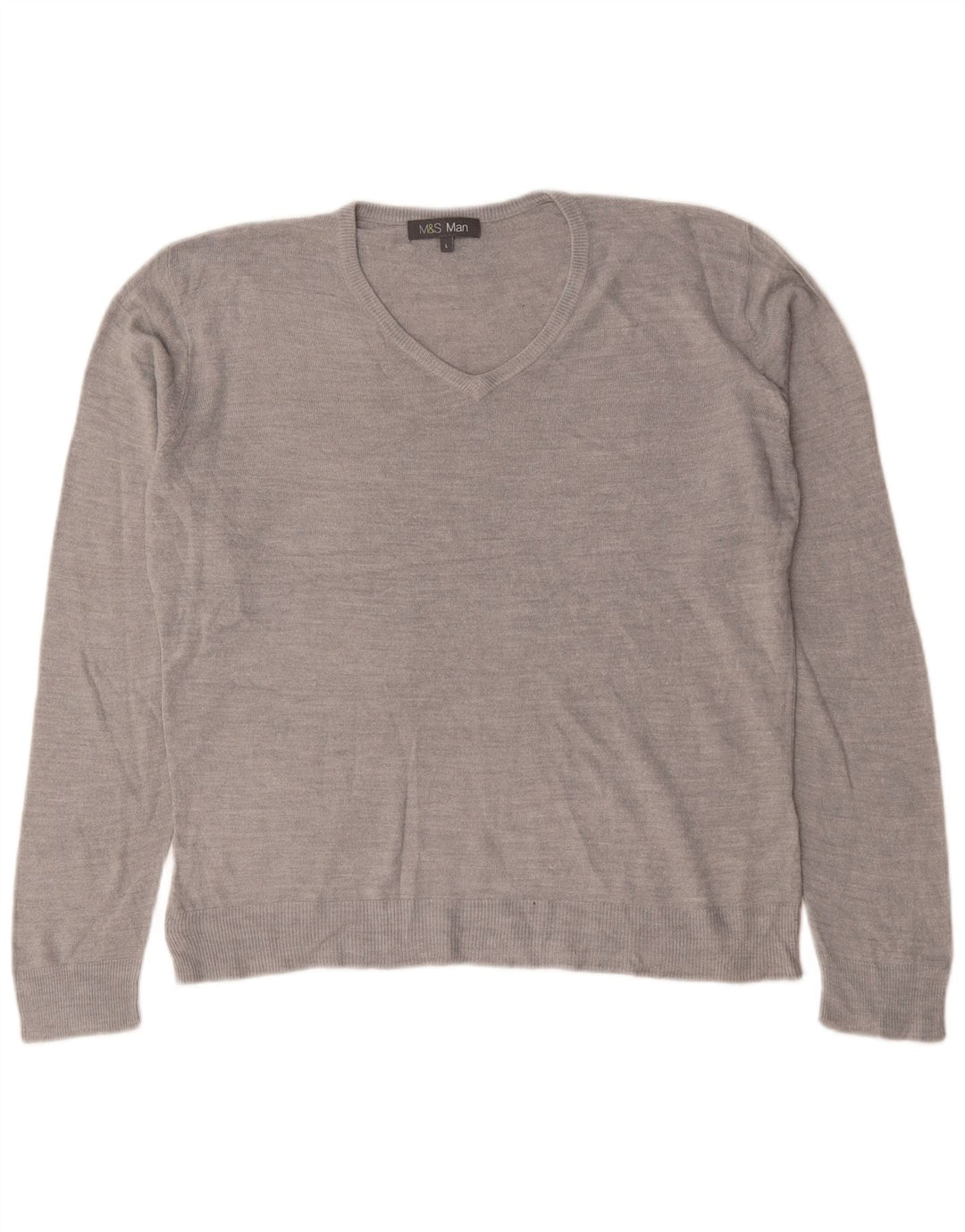 Marks & Spencer Pull col V pour homme en acrylique gris Taille L