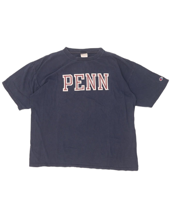 Champion Homme Penn Graphic T-Shirt Top XL Bleu Marine Coton